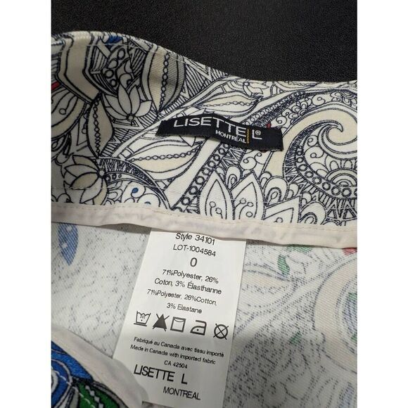 Lissette L Paisley Printed Stretch Pants Pockets Front & Back Colorful Women's - Picture 4 of 8